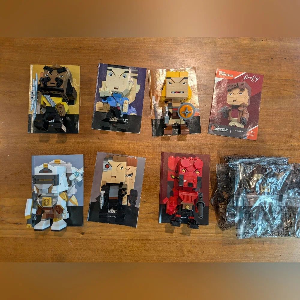 MegaBloks 7 Heroes Set - Hellboy Terminator Destiny He-Man Spock Worf Malcom - Picture 1 of 16